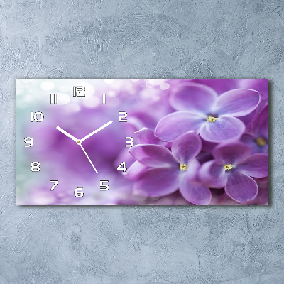 Reloj rectangular Flores lilas