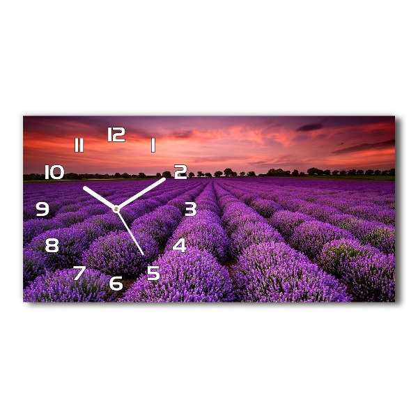 Reloj de cristal horizontal Campo de lavanda