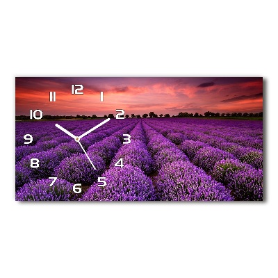 Reloj de cristal horizontal Campo de lavanda