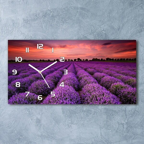 Reloj de cristal horizontal Campo de lavanda
