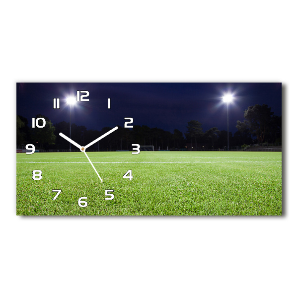 Reloj de cristal horizontal Campo de fútbol