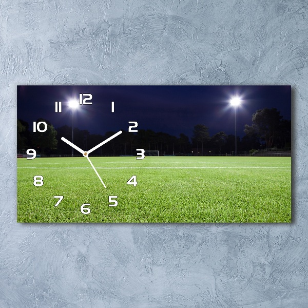 Reloj de cristal horizontal Campo de fútbol