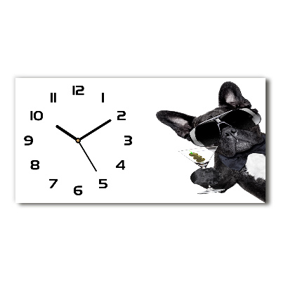 Reloj de cristal horizontal Perro martini