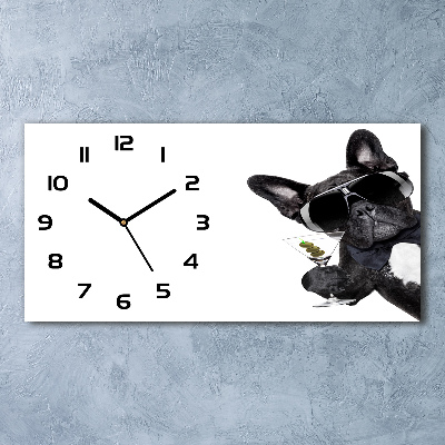 Reloj de cristal horizontal Perro martini