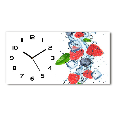 Reloj de cristal horizontal Frutos del bosque con hielo