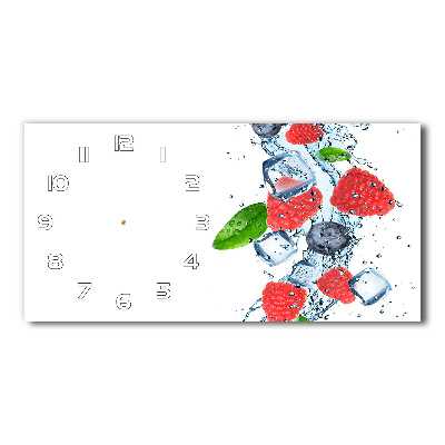 Reloj de cristal horizontal Frutos del bosque con hielo