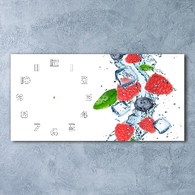Reloj de cristal horizontal Frutos del bosque con hielo