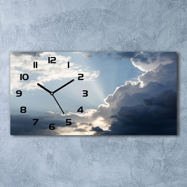 Reloj de cristal horizontal Nubes en el cielo