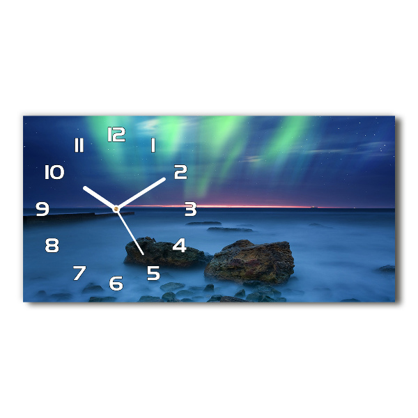 Reloj de cristal horizontal Auroras boreales