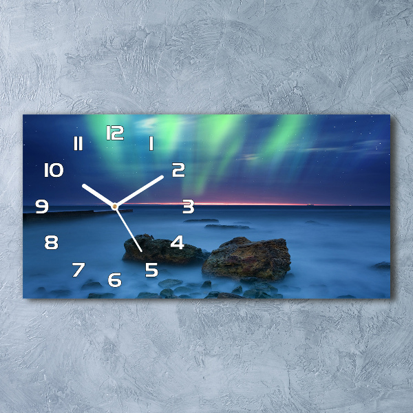Reloj de cristal horizontal Auroras boreales