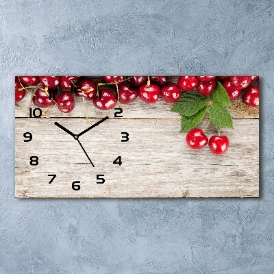 Reloj horizontal Cerezas en madera