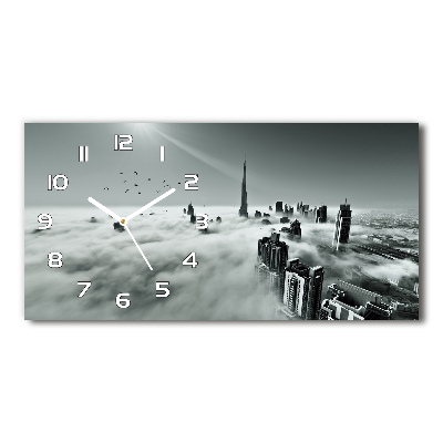 Reloj de cristal horizontal Niebla sobre dubái