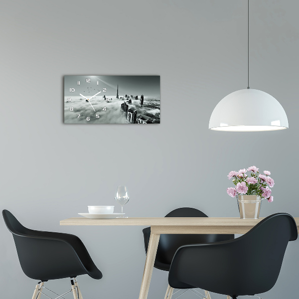 Reloj de cristal horizontal Niebla sobre dubái