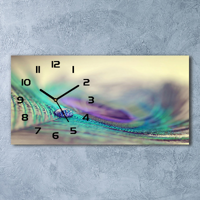 Reloj de cristal horizontal Una gota sobre una pluma