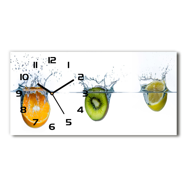 Reloj de cristal horizontal Frutas bajo el agua