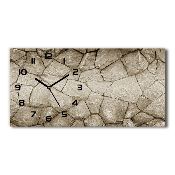 Reloj de cristal horizontal Muro de piedra