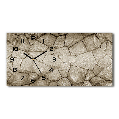 Reloj de cristal horizontal Muro de piedra