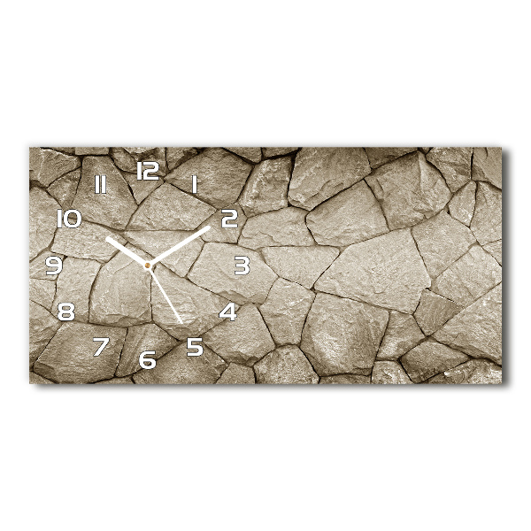 Reloj de cristal horizontal Muro de piedra