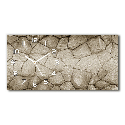 Reloj de cristal horizontal Muro de piedra