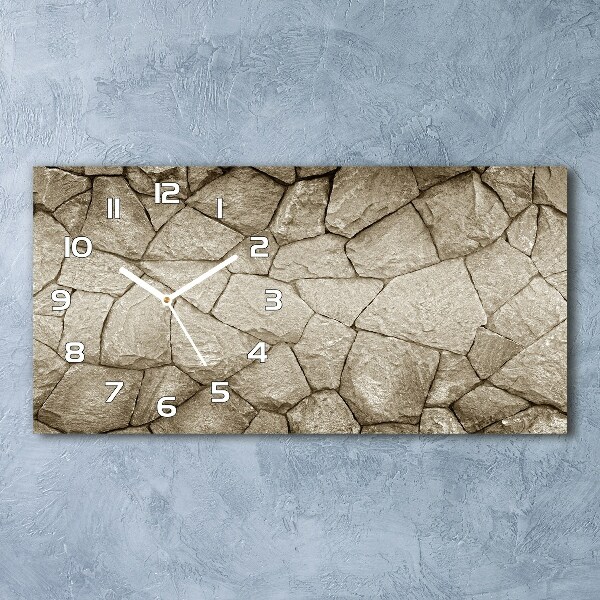 Reloj de cristal horizontal Muro de piedra