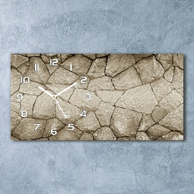 Reloj de cristal horizontal Muro de piedra