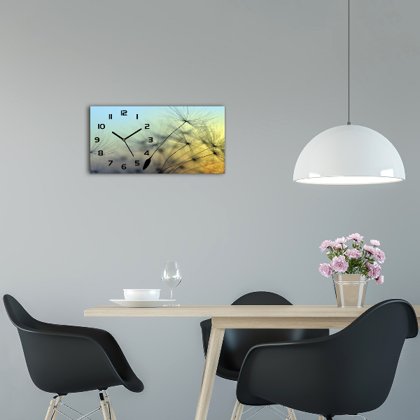 Reloj de cristal horizontal Semillas de diente de león