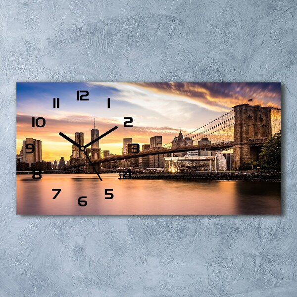 Reloj de cristal horizontal Puente de brooklyn
