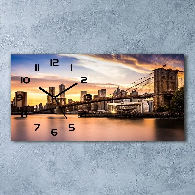 Reloj de cristal horizontal Puente de brooklyn