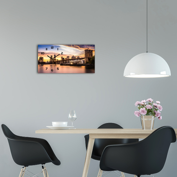 Reloj de cristal horizontal Puente de brooklyn