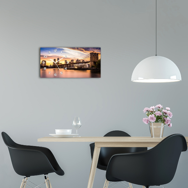 Reloj de cristal horizontal Puente de brooklyn