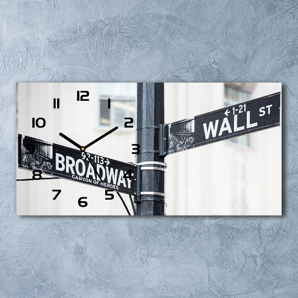 Reloj rectangular Letrero de wall street