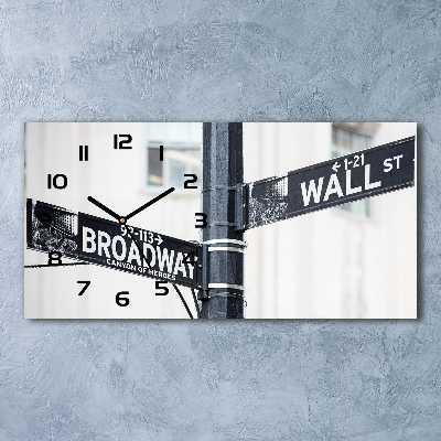 Reloj rectangular Letrero de wall street