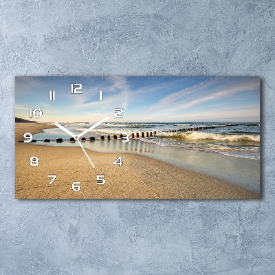 Reloj de cristal horizontal Playa en el mar báltico