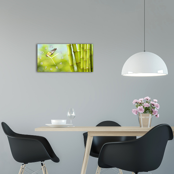 Reloj rectangular Bambú y mariposa