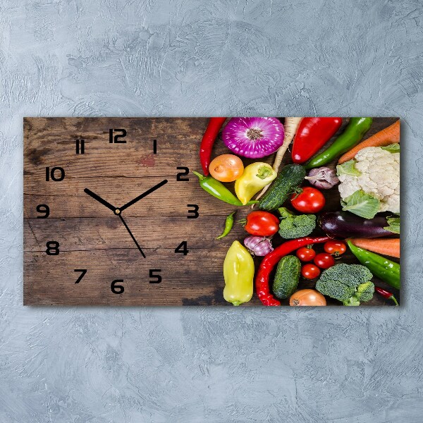 Reloj rectangular Verduras