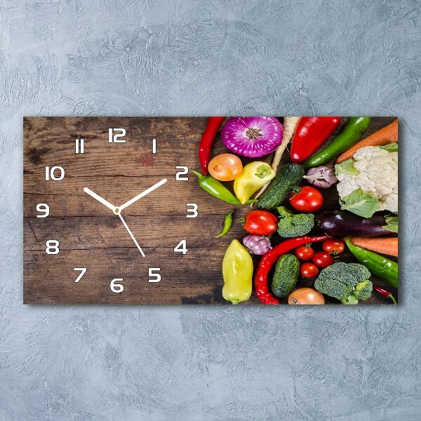 Reloj rectangular Verduras