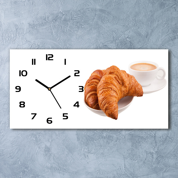 Reloj rectangular Croissants y café