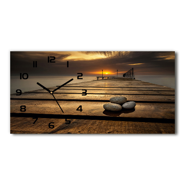 Reloj horizontal Muelle de madera