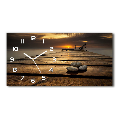 Reloj horizontal Muelle de madera