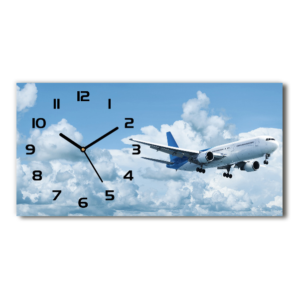 Reloj rectangular Un avión en el cielo