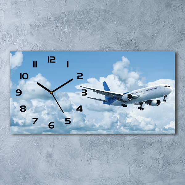Reloj rectangular Un avión en el cielo