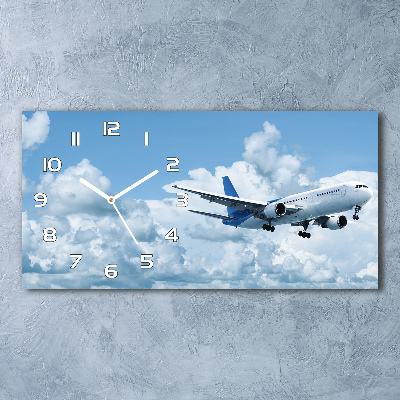 Reloj rectangular Un avión en el cielo