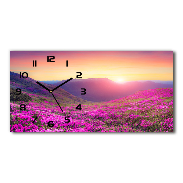 Reloj de cristal horizontal Colinas rosadas