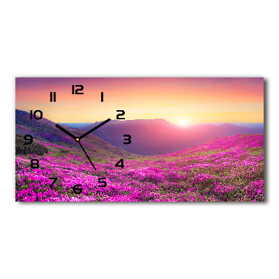 Reloj de cristal horizontal Colinas rosadas