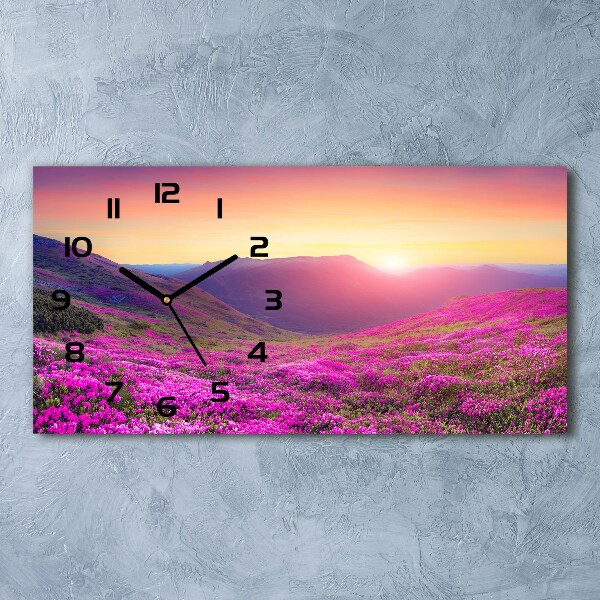 Reloj de cristal horizontal Colinas rosadas