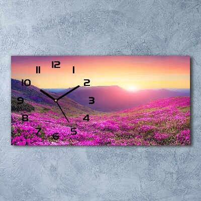 Reloj de cristal horizontal Colinas rosadas