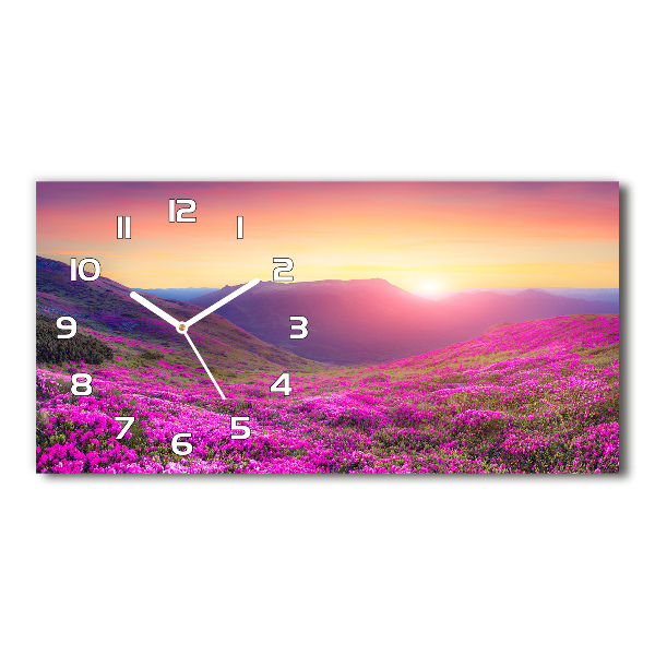 Reloj de cristal horizontal Colinas rosadas