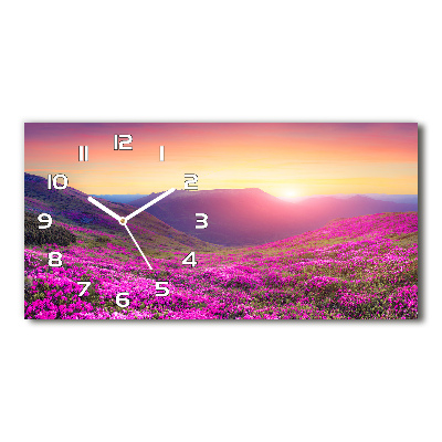 Reloj de cristal horizontal Colinas rosadas
