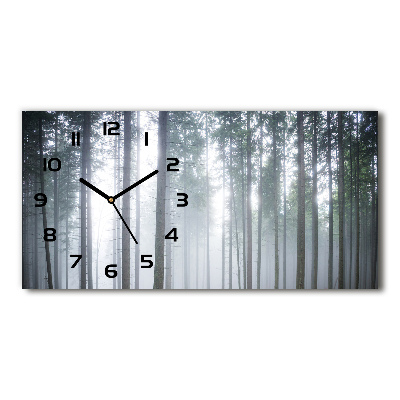 Reloj de cristal horizontal Niebla en el bosque