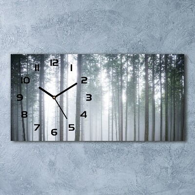 Reloj de cristal horizontal Niebla en el bosque